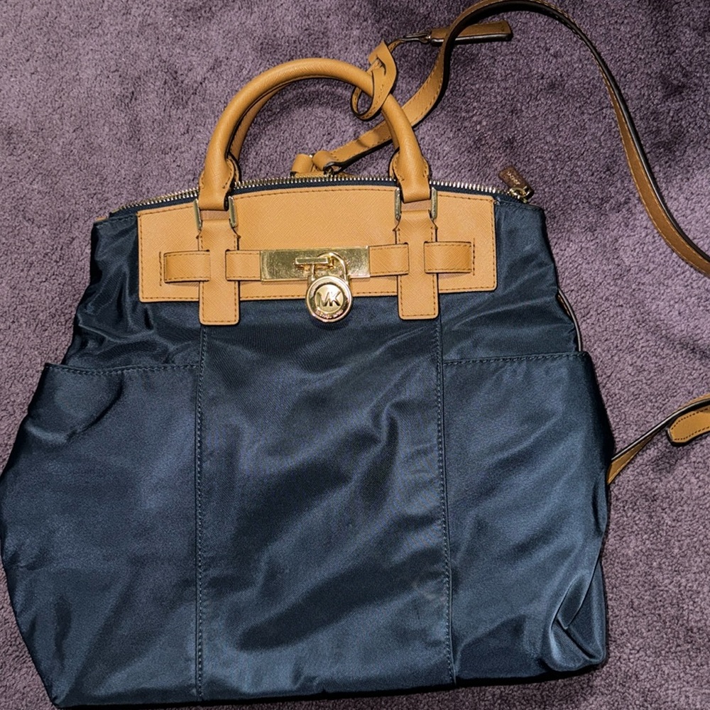 Michael Kor Nylon Navy Backpack